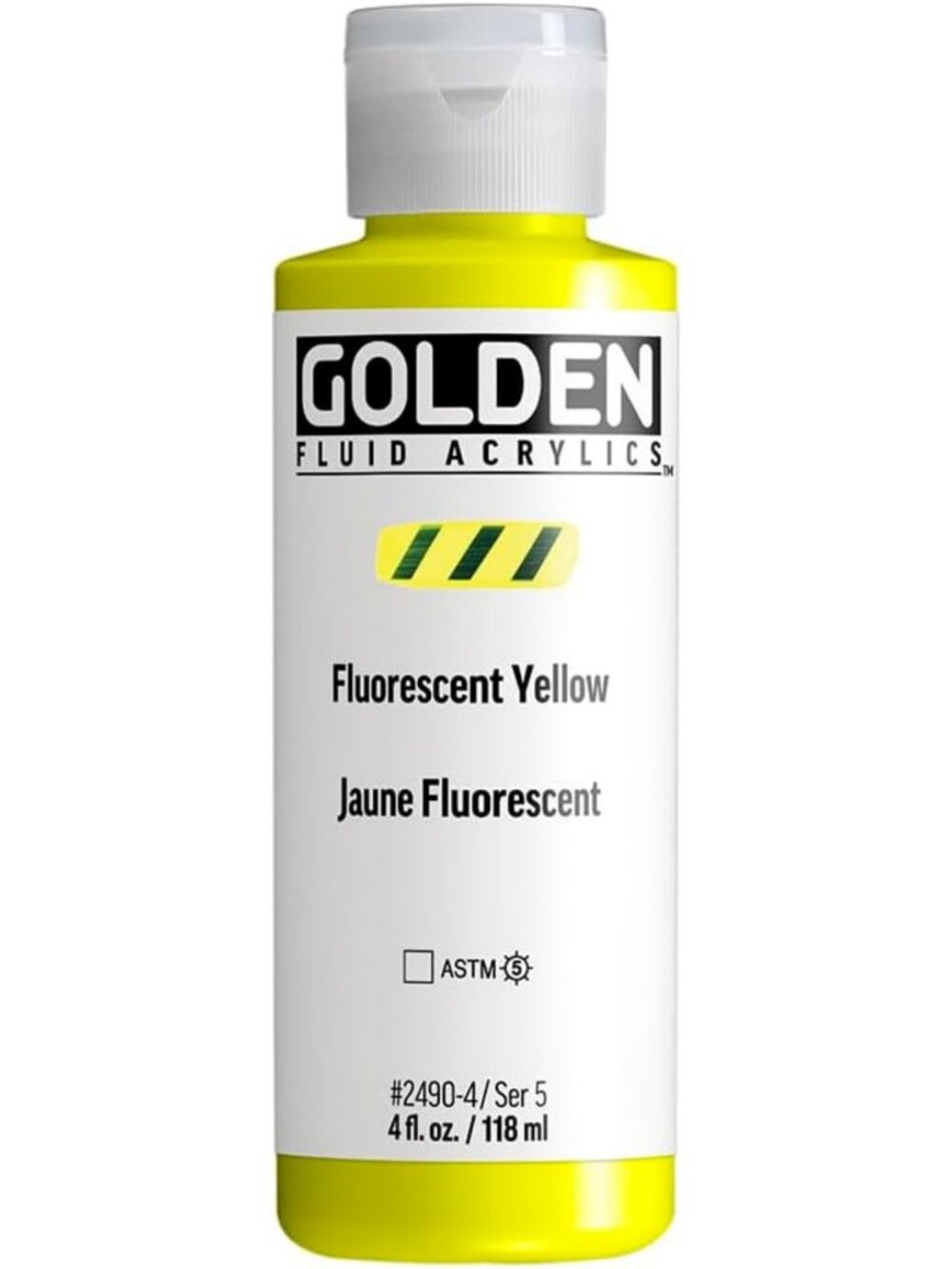 Fluorescent Yellow Fluid Acrylic Paint, 4 oz - Vibrant Art Supplies for Artists